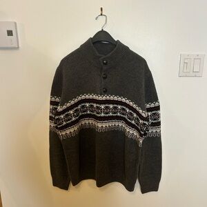 Gorgeous Charcoal Patterned Crewneck Men’s Sweater❤️XXL